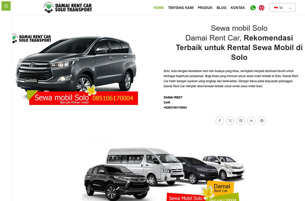 Damai Rent Car Solo, Sewa mobil Solo